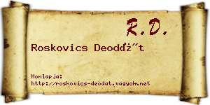 Roskovics Deodát névjegykártya